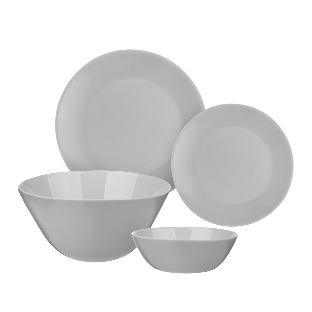MILLIMI Грей Набор столовой посуды 19 пр., опаловое стекло, круглый - #1