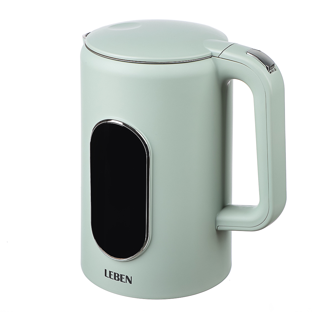 LEBEN Чайник электрический 1,7л двойные стенки пластик/нерж сталь, поддерж.температуры, оливк.и беж. - #19