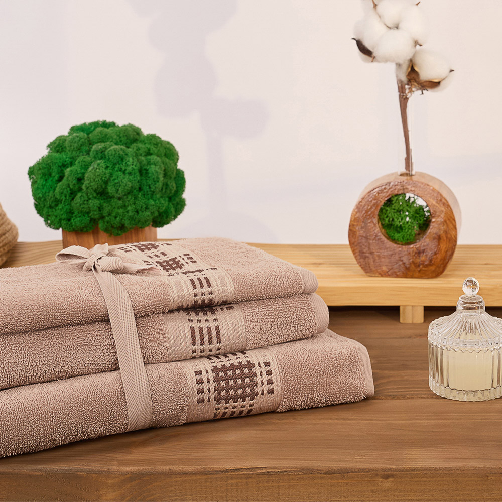 PROVANCE Кантри Комплект полотенец махровых, 30х50, 50х90, 70х130см, 100% хлопок, 480гр/м, 2 цвета - #10