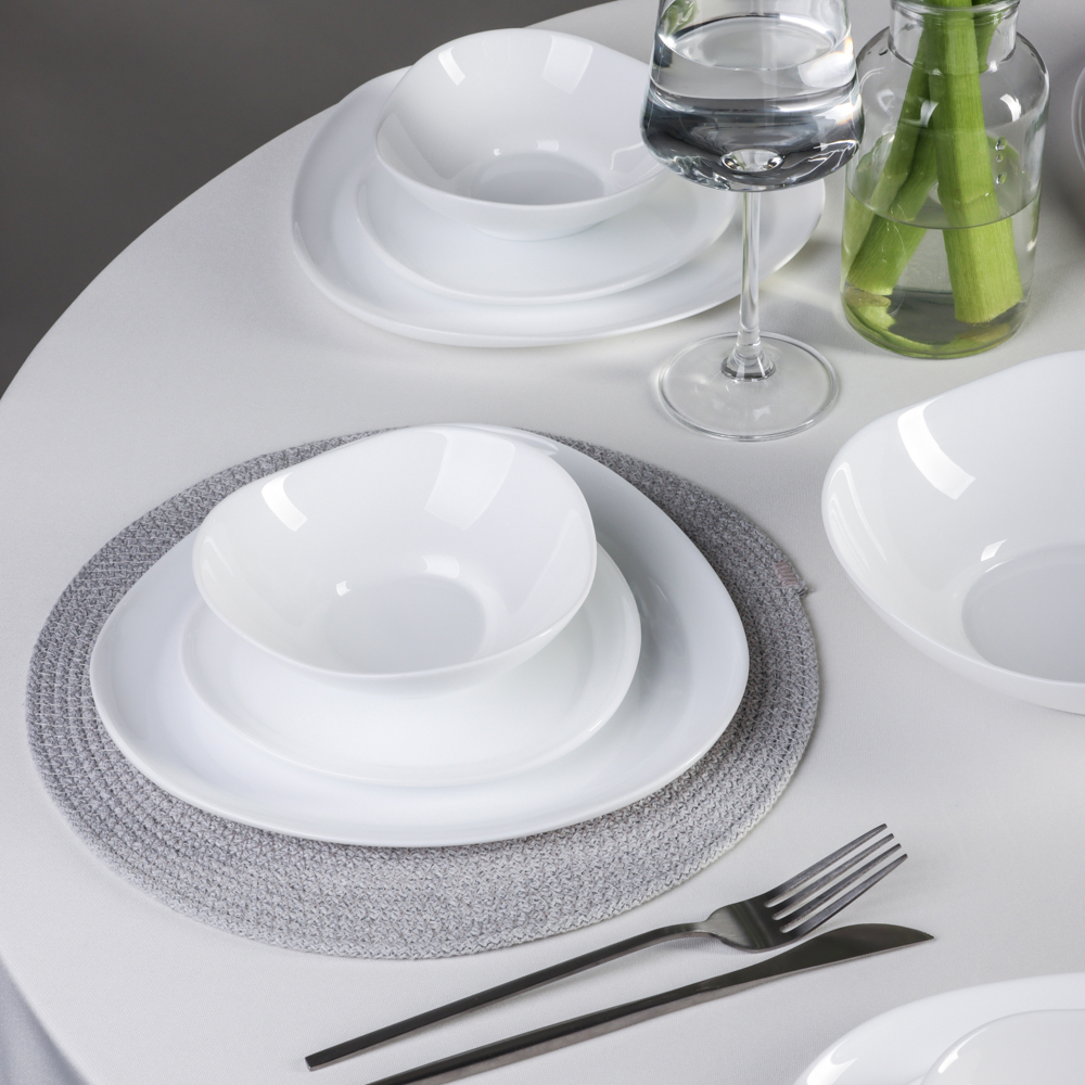 MILLIMI Набор столовой посуды 13 пр., треугольный, опаловое стекло - #13