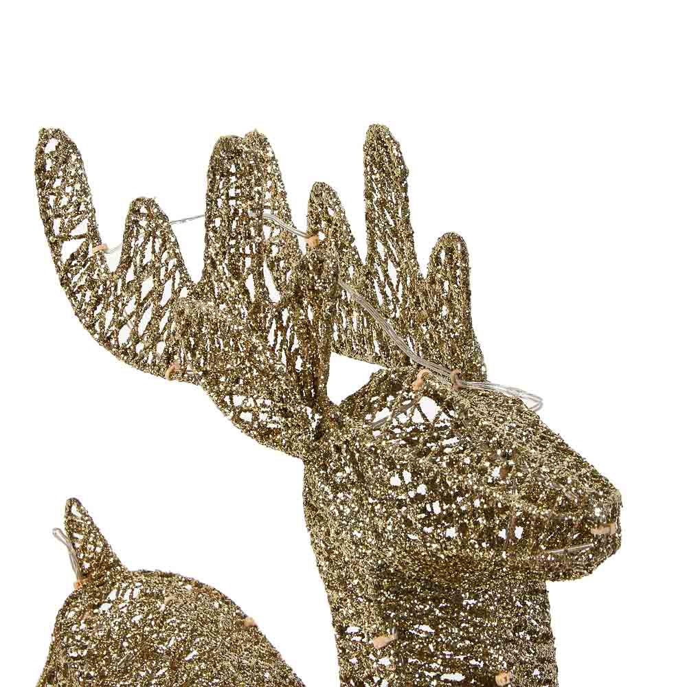 СНОУ БУМ Олень, 40 LED, 50 см, шампань, постоянное свечение - #4