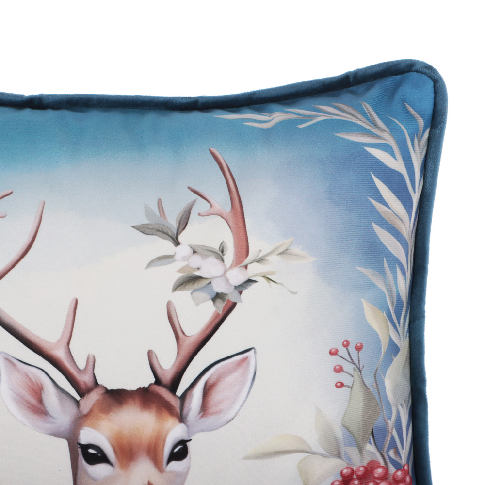 PROVANCE Нордик Чехол для подушки велюр, 40х40см, 100% полиэстер, олень - #2