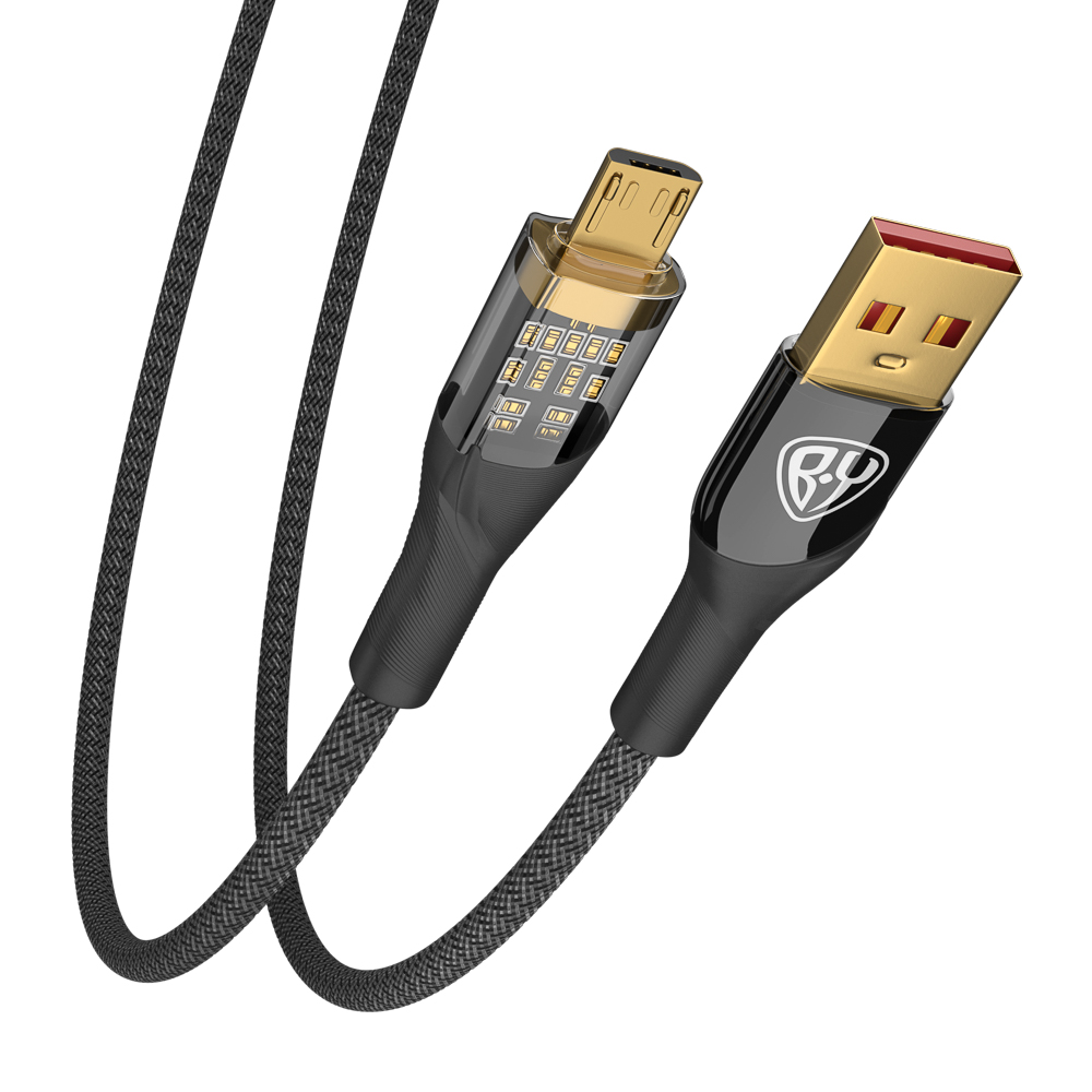 BY Кабель для зарядки Space Cable Techno Micro USB, 1 м, 3А, Быстрая зарядка QC3.0, черный - #5