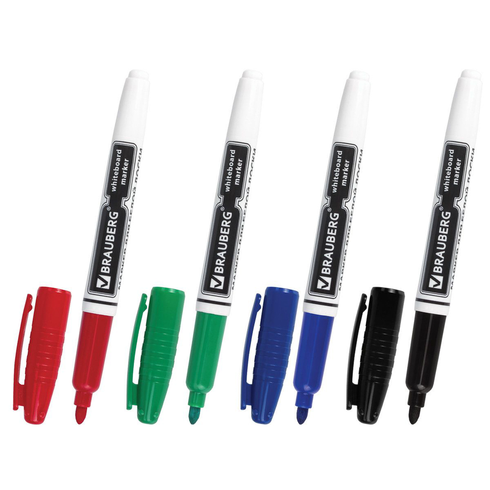 Набор маркеров стираемых для белой доски 4 цвета, 4 мм, эргономичный корпус, 150850 - #2