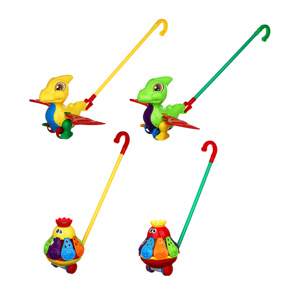 ИГРОЛЕНД Каталка с ручкой для малышей, 20х33х22см, PP, ABS, 4 дизайна - #2