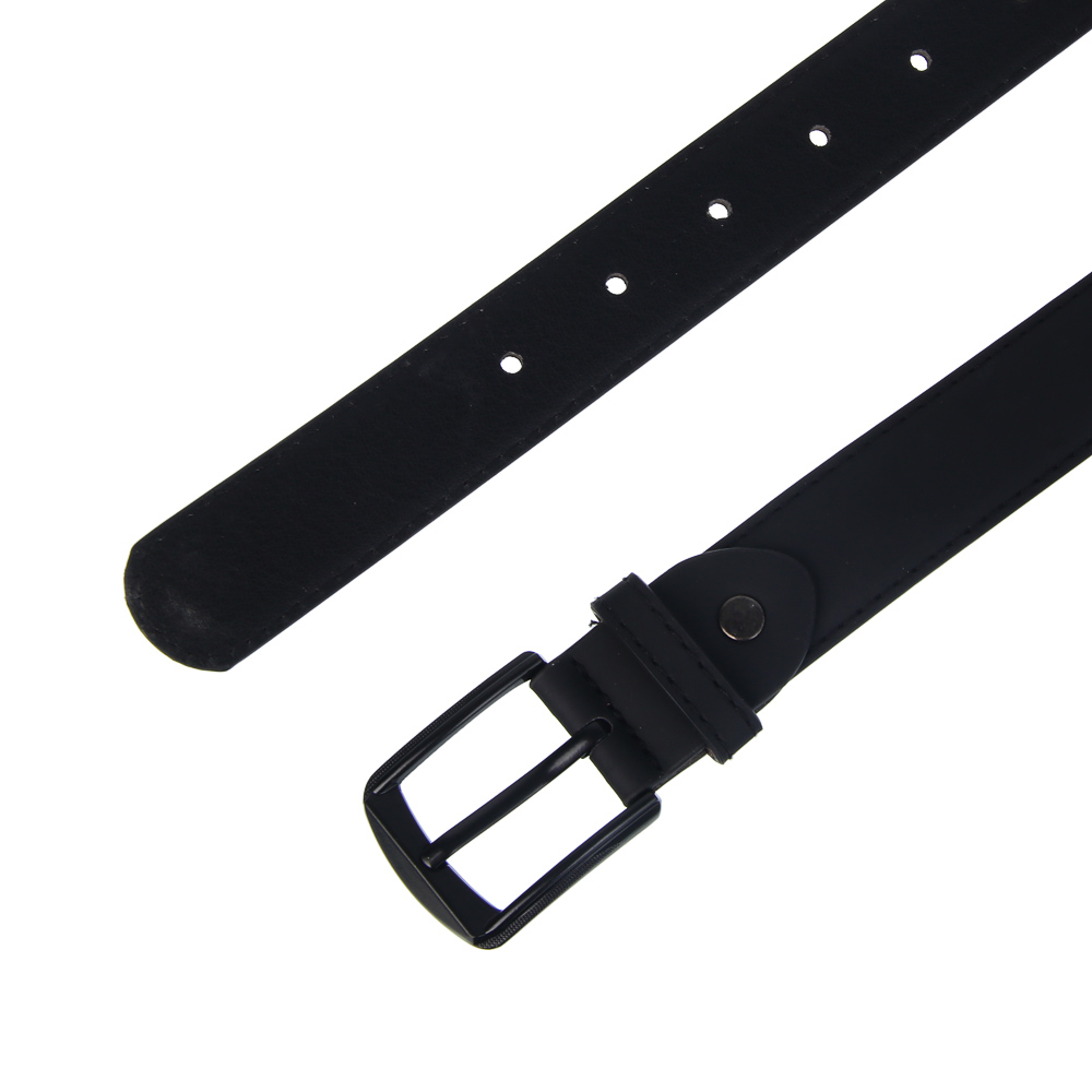 ЮL Ремень мужской, ПУ, металл, 120/130х3см, черный, РМ24-02 - #3