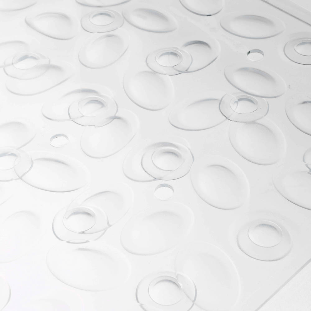 Коврик противоскользящий в ванную Галька, ПВХ, 68смх36см, прозрачный - #3