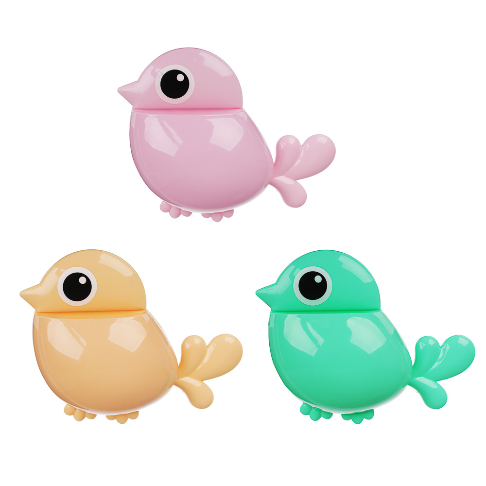 VETTA Держатель для зубных щеток и пасты на присосках "Птенчик", пластик, 21x16см, 3 цвета - #1