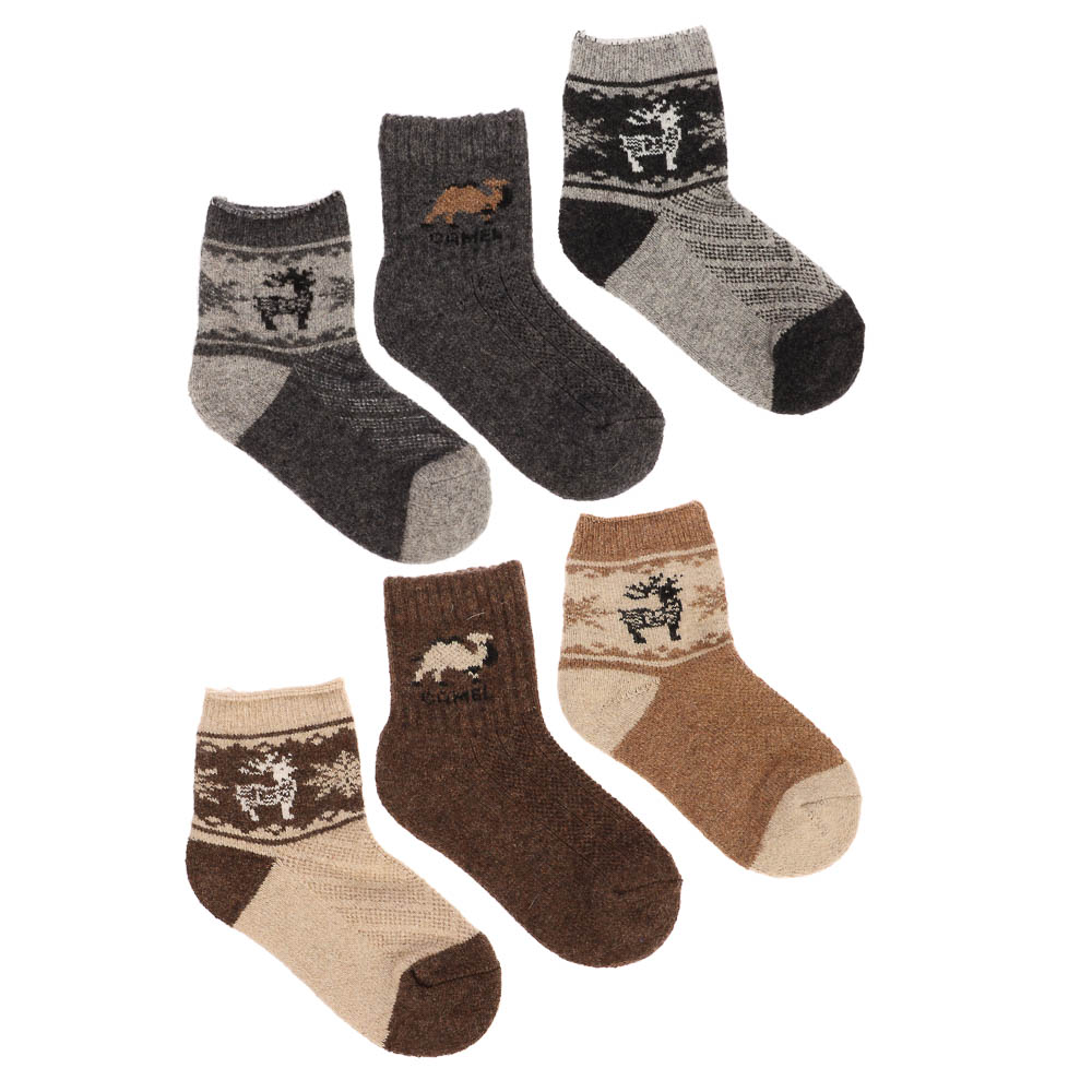 GALANTE Носки детские из монгольской шерсти, 47% овечья шерсть, 23%п/а, 25%п/э, 5%спан, р.14-16,разн - #3