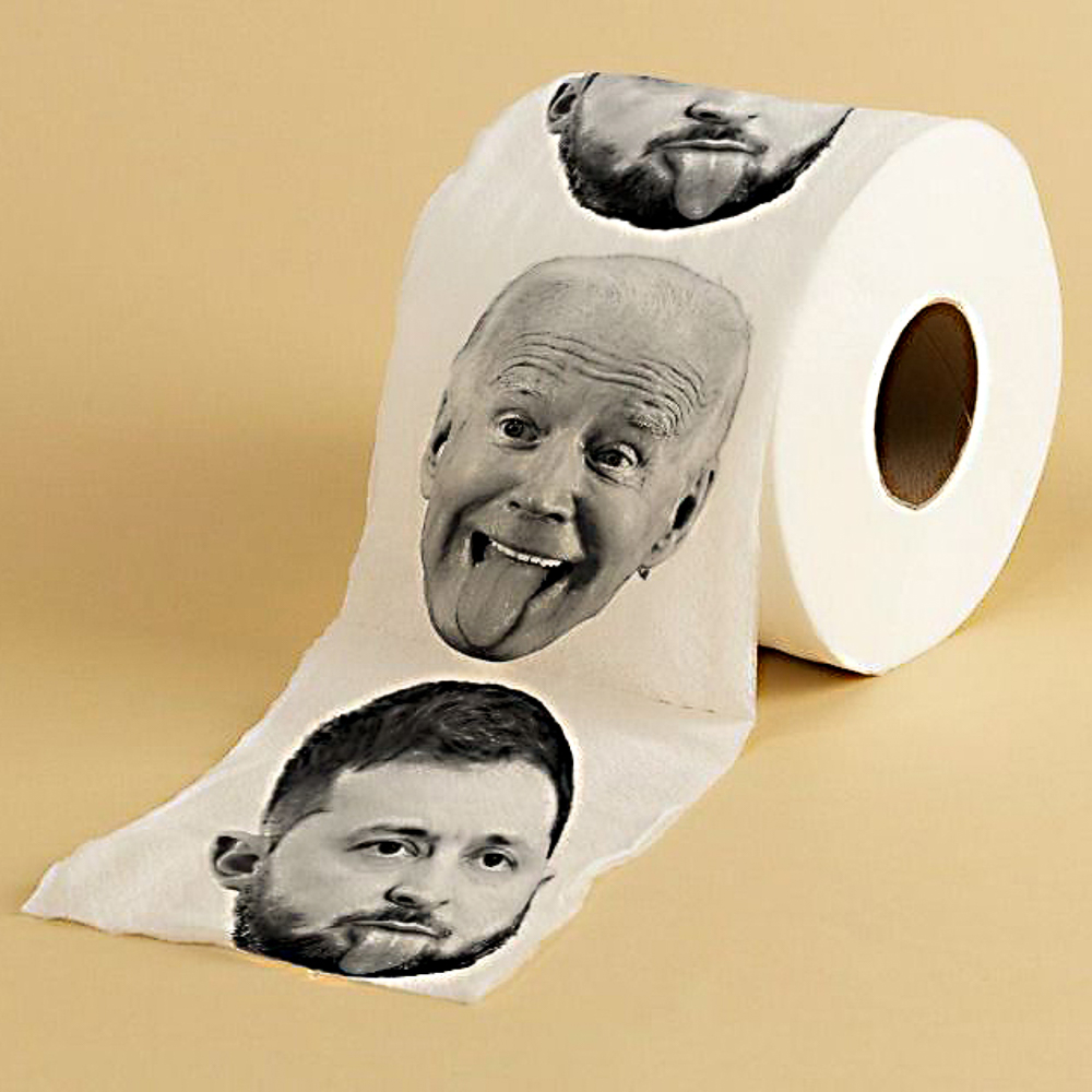 Туалетная бумага Зеленский, Байден, 2 слоя, 1шт - #1