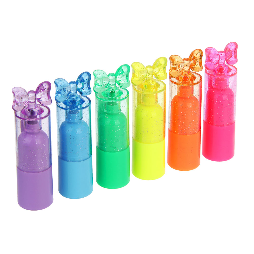 Маркер-выделитель, колпачок в форме бантика, 6 цветов - #1