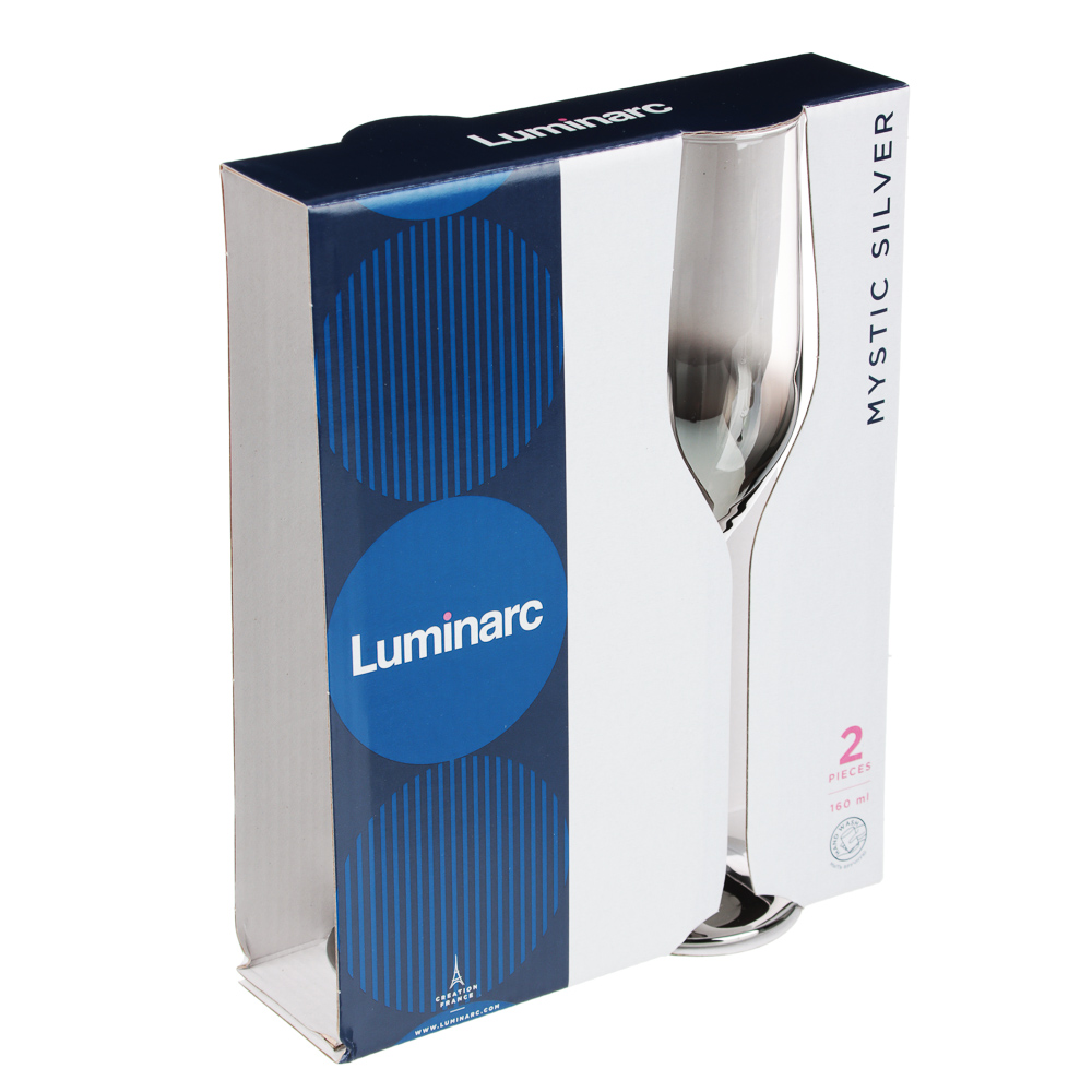 Набор бокалов для шампанского Luminarc "Мистическое серебро", 2 шт - #3