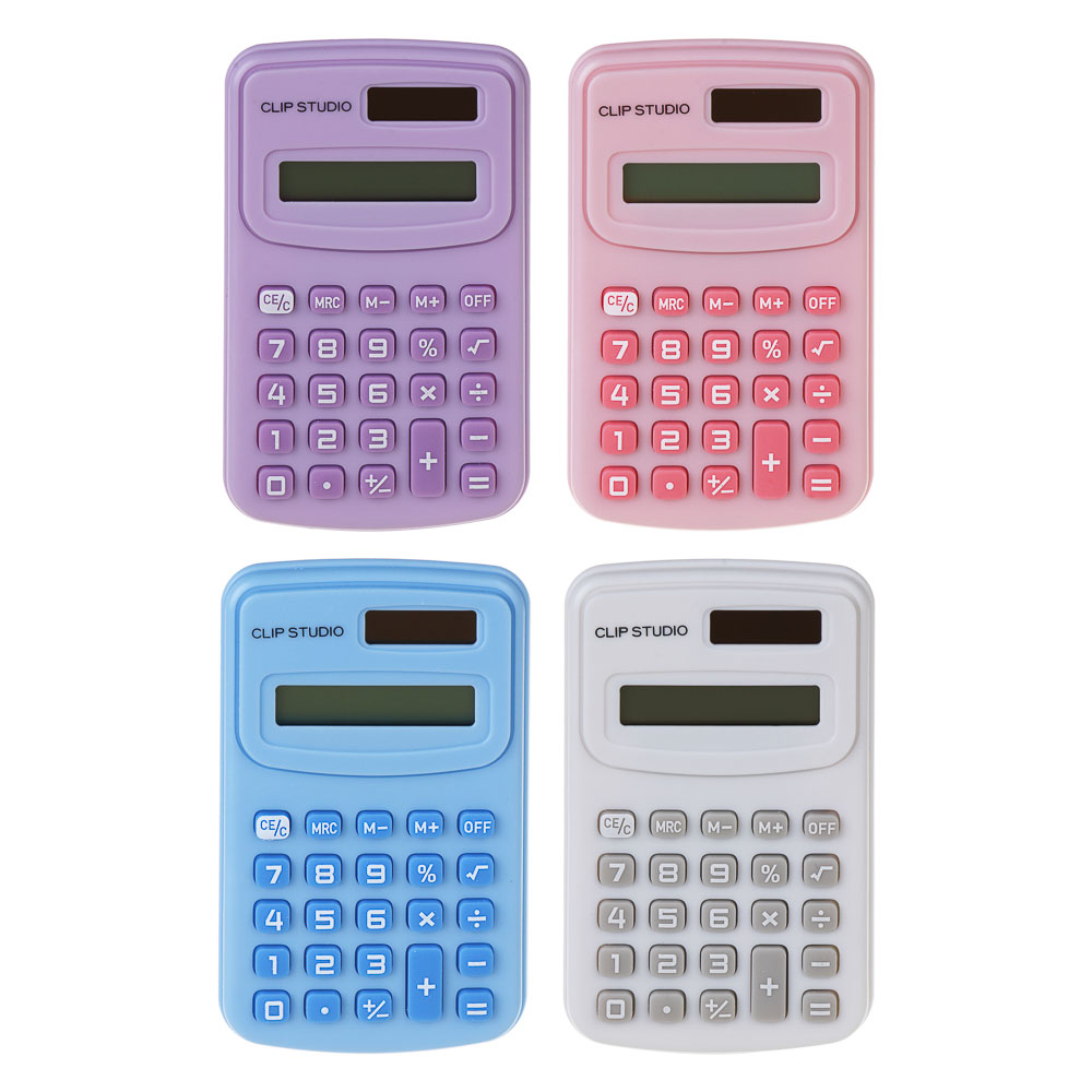 ClipStudio Калькулятор 8-разр. с карманный, 10х6,2х0,9см, пластик, ПВХ коробка, 4 цвета - #1