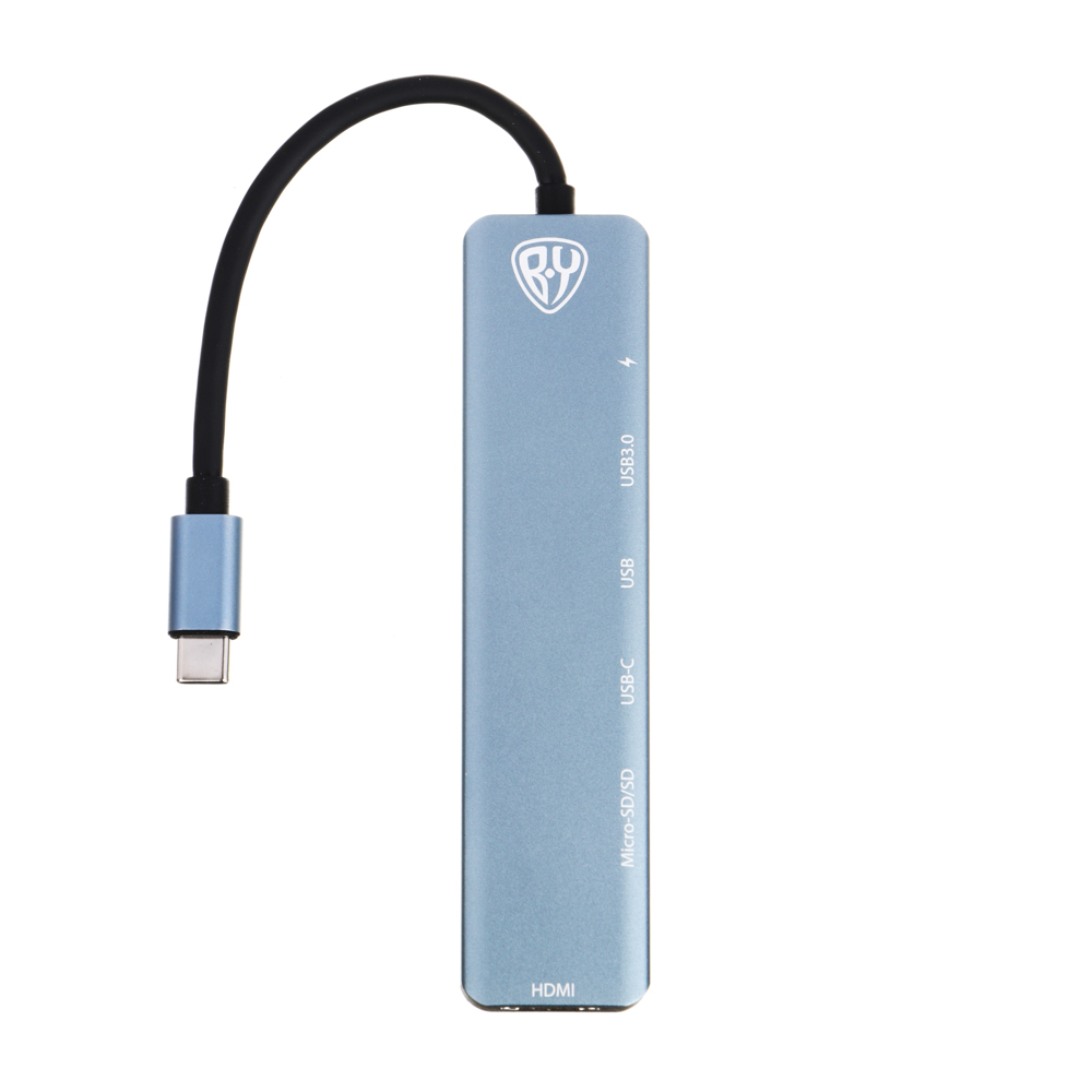 BY USB-концентратор 7 В 1, USB-C INPUT 65 W, HDMI 4K, USB-A 3.0, USB-A 2.0, USB-C, MICRO-SD, SD - #1