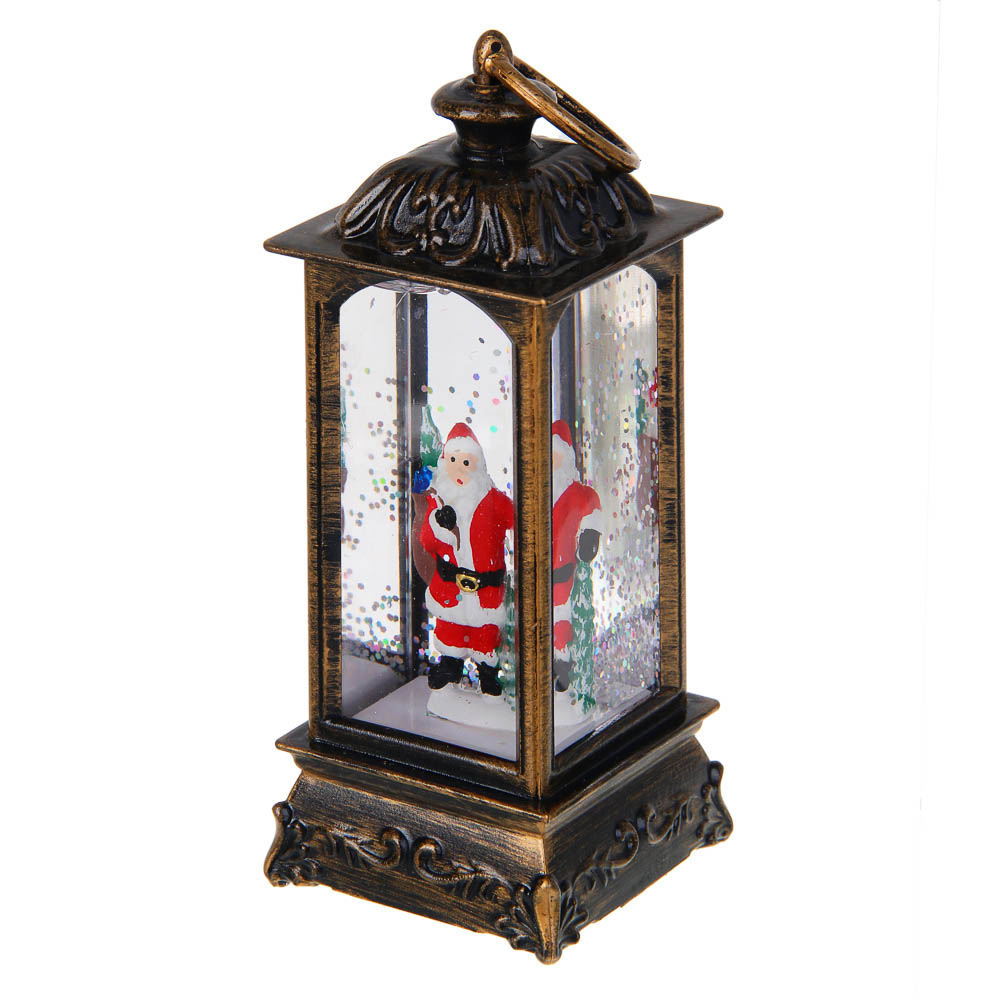 СНОУ БУМ Светильник декор. LED в виде фонаря со снегом, 5x5x13см, PC, ABS, вода, 3хLR44, 1реж.,2диз. - #4