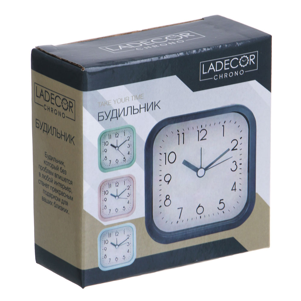 LADECOR CHRONO Будильник, 9,6x9,6x4 см, 1*АА, пластик, 4 цвета, арт.1 - #5