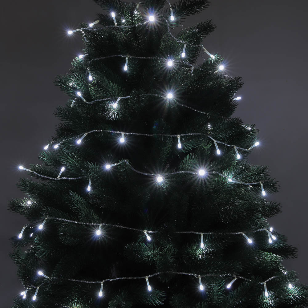 СНОУ БУМ Гирлянда эл. вьюн 10м, 100LED, белый, 8 режимов, ПВХ прозрачный, 220В - #5
