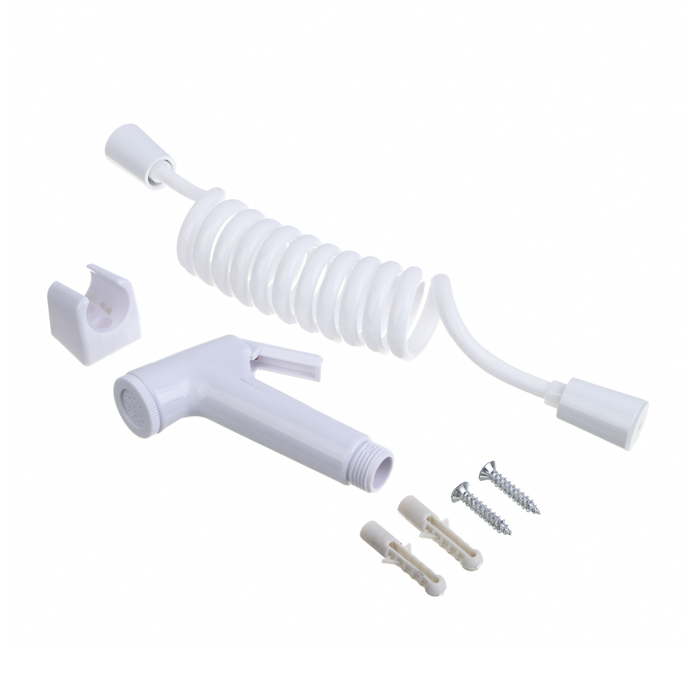 СоюзКран Набор для гиг. душа, лейка 30мм, 1 режим, шланг 30-150см, держатель, белый - #5