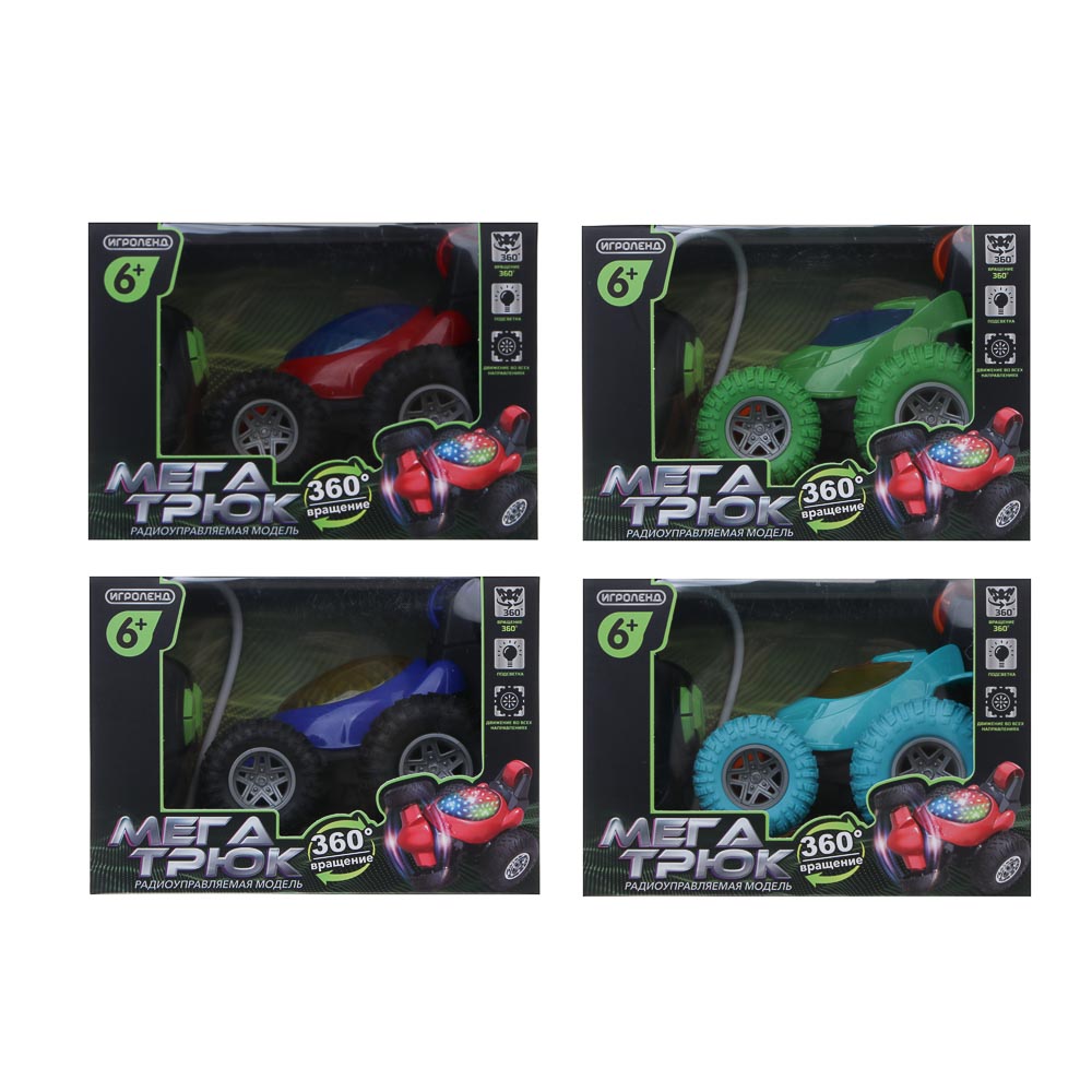 ИГРОЛЕНД Машина радиоуправляемая "Мега трюк", 4х кан., свет, 4АА, ABS, 16х11,2х11,5см, 4 дизайна - #3