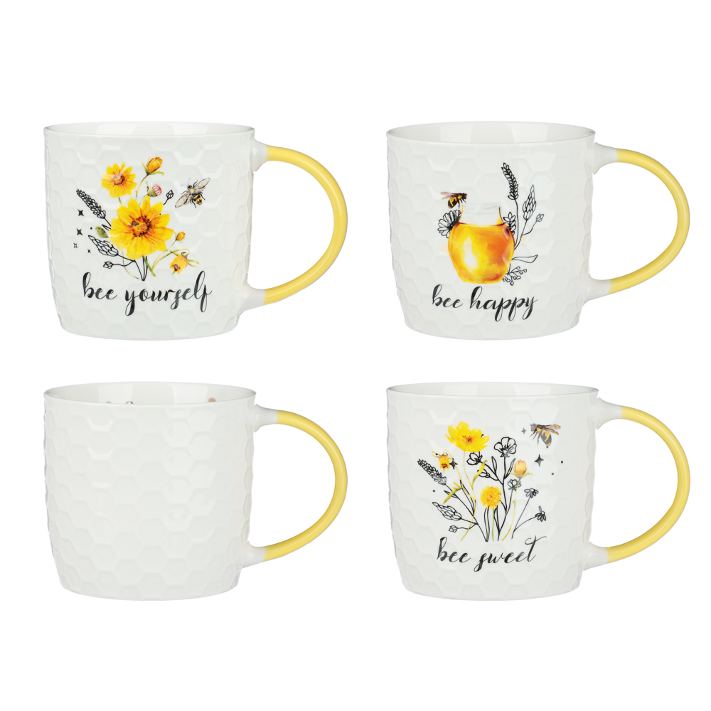 Кружка Пчелки тм MILLIMI 355мл, 4 дизайна , фарфор - #1