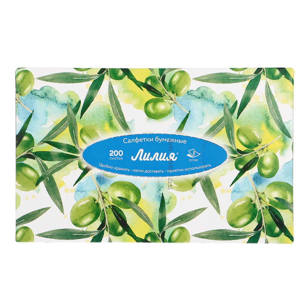Салфетки бумажные двухслойные Лилия non-stop, 4 дизайна, 200л - #3