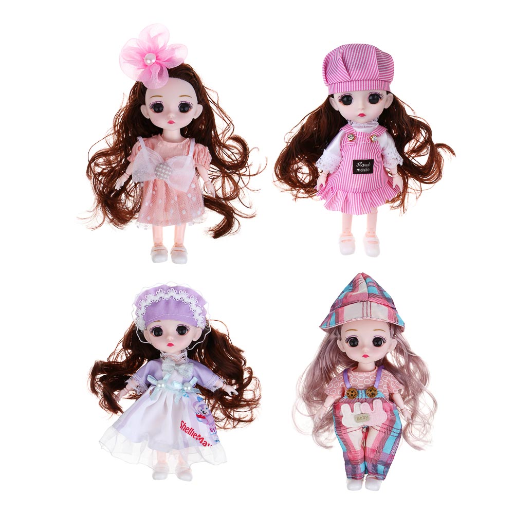 ИГРОЛЕНД Кукла шарнирная с чудными глазами, 15 см, в ПВХ боксе, PVC, PP, 6,5х10х30 см, 4 дизайна - #2