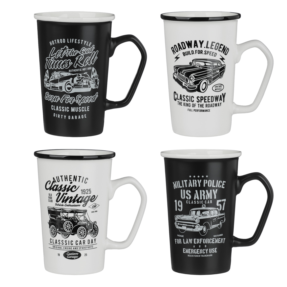 Кружка Ретро тм MILLIMI 410мл, фарфор, 4 дизайна - #1