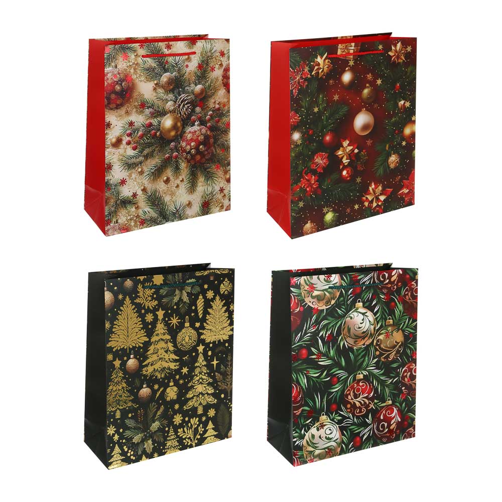 Пакет тм СНОУ БУМ подарочный, 26x32x10см, тиснение, бумага, арт.16, 4 дизайна - #1