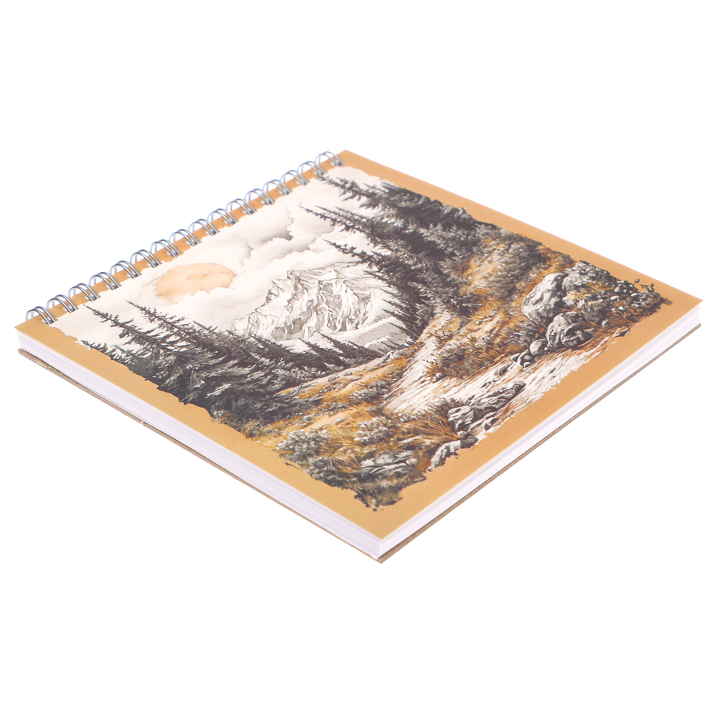 Скетчбук (альбом) 14,5х14,5см, 40л. обл.картон, блок 100г/м2, спираль, тв. подложка, 4 диз. - #5