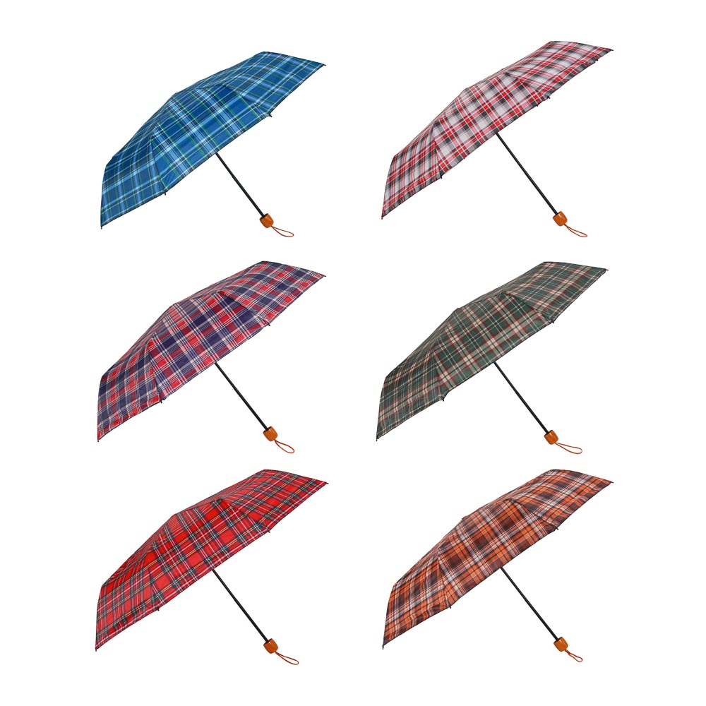 Зонт универсальный, механика, сплав, пластик, полиэстер, 53см, 8 спиц, 6 цветов - #1