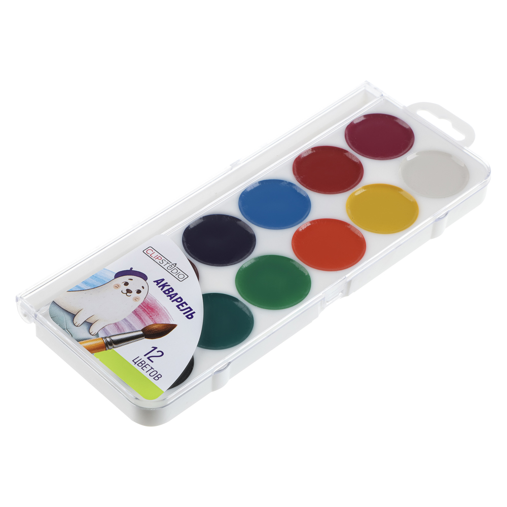 Акварель 12 цветов ClipStudio, без кисти, в пласт. уп. - #2