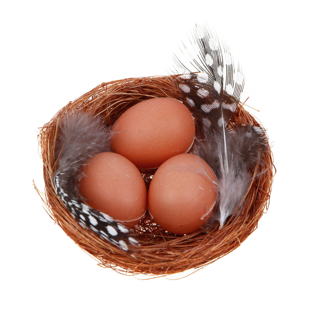 Декор пасхальный в виде яиц в корзинке, 4 шт, 6,5 см - #2