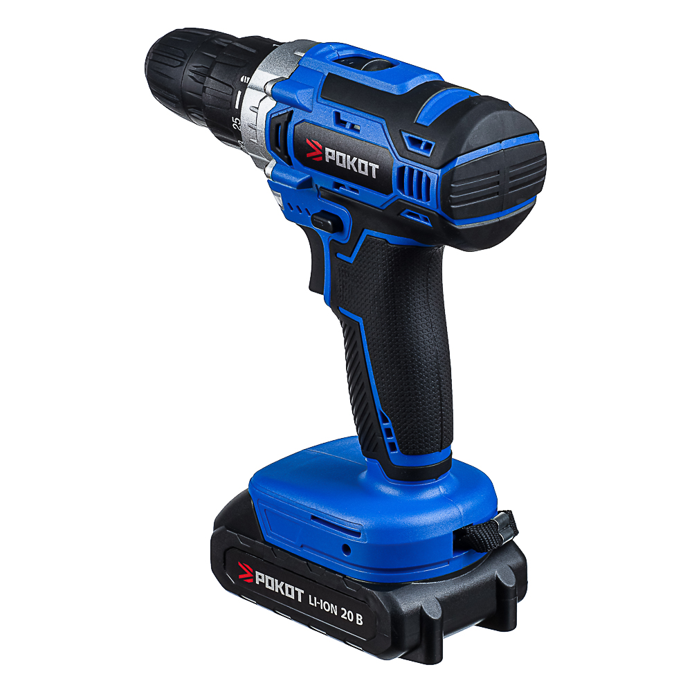 РОКОТ Дрель-шуруповерт аккум., ДША-20, 20В, бесщ., 2,0 А*ч, 0-400/0-1500 об.мин, LED подсветка, кейс - #5