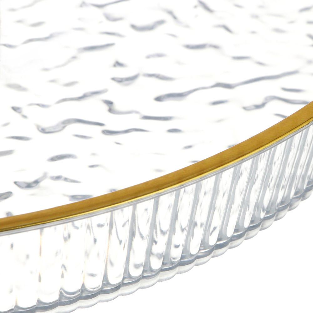 Поднос круглый с золотой каемкой 26,5x23,2x3,7см РЕТ - #3