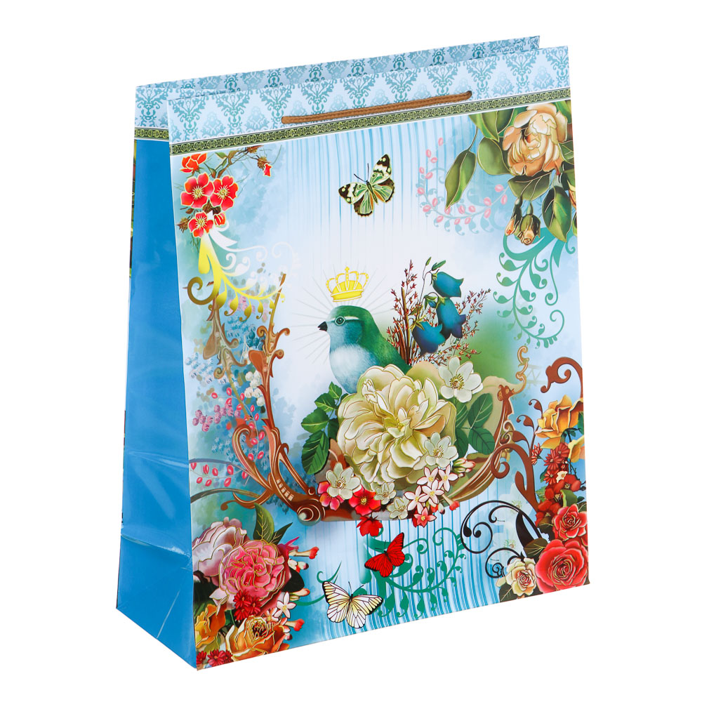 LADECOR Пакет подарочный, бумажный, 26x32x10 см, 4 дизайна, цветы, арт.3 - #2