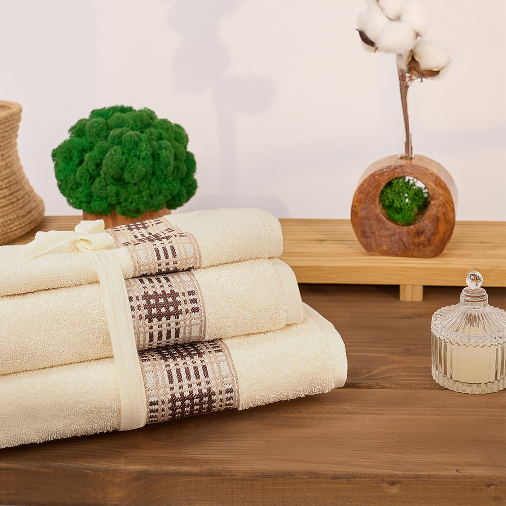 PROVANCE Кантри Комплект полотенец махровых, 30х50, 50х90, 70х130см, 100% хлопок, 480гр/м, 2 цвета - #9