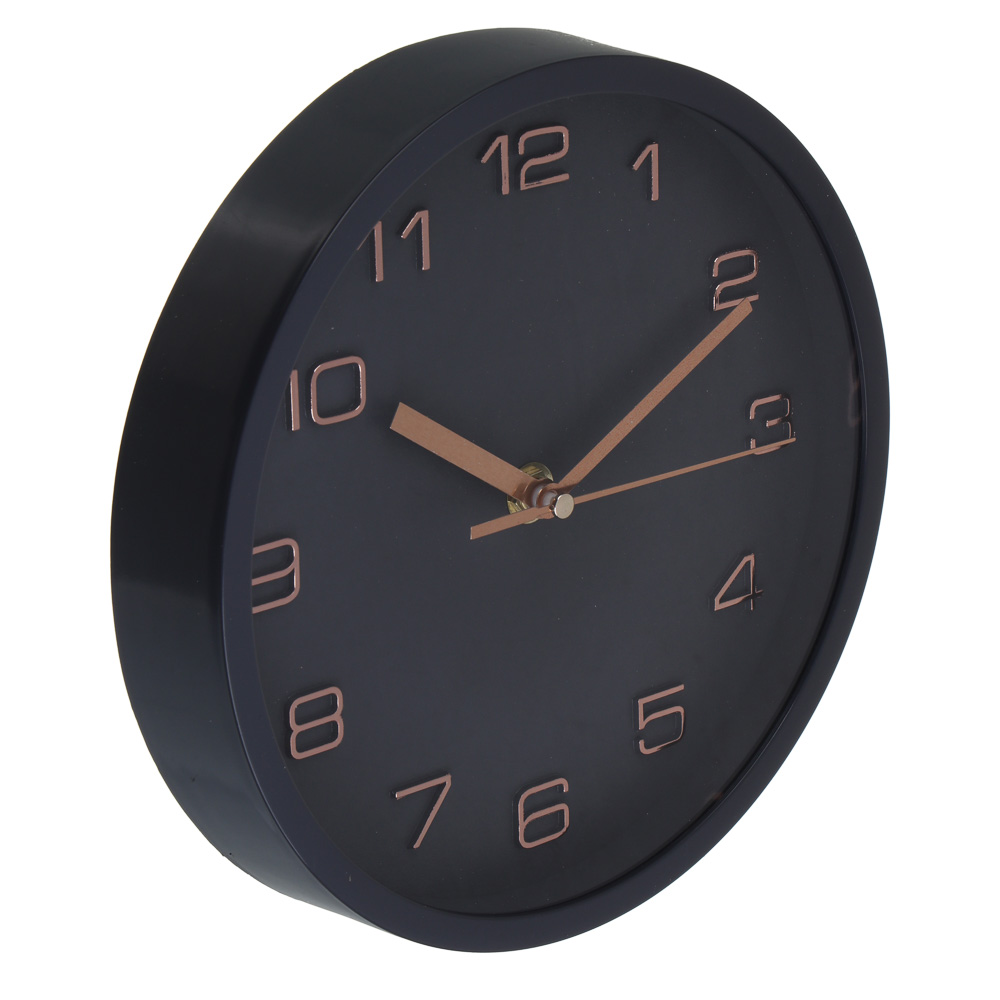 LADECOR CHRONO Часы настенные, круглые, 20,2x20,2x3,5 см, пластик, цвет черный - #2