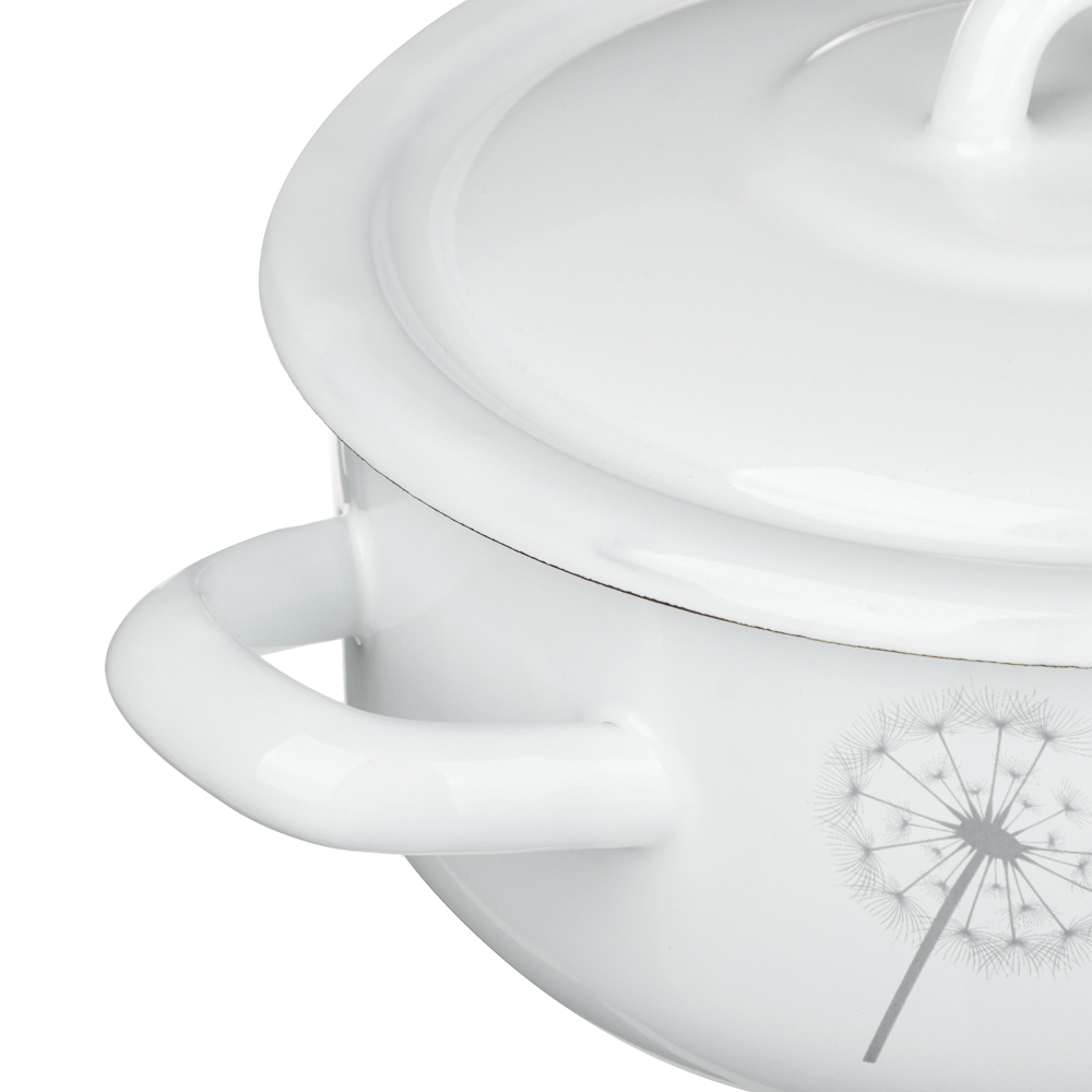 Одуванчик Кастрюля эмалированная 1,45л, индукция - #3