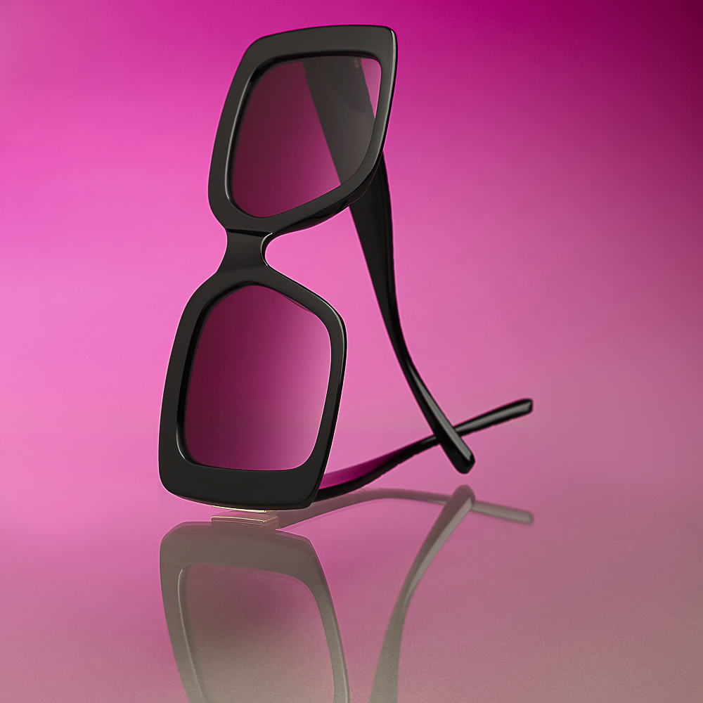 GALANTE Очки солнцезащитные, пластик, 150x50мм, черные, арт.24-26 - #7