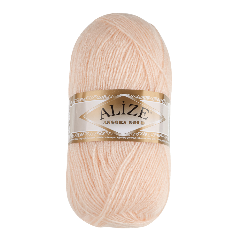 Пряжа Angora gold/Ализе 100г/550м 10 % мохер 10 % шерсть 80 % акрил (681-ярко-персиковый) - #1