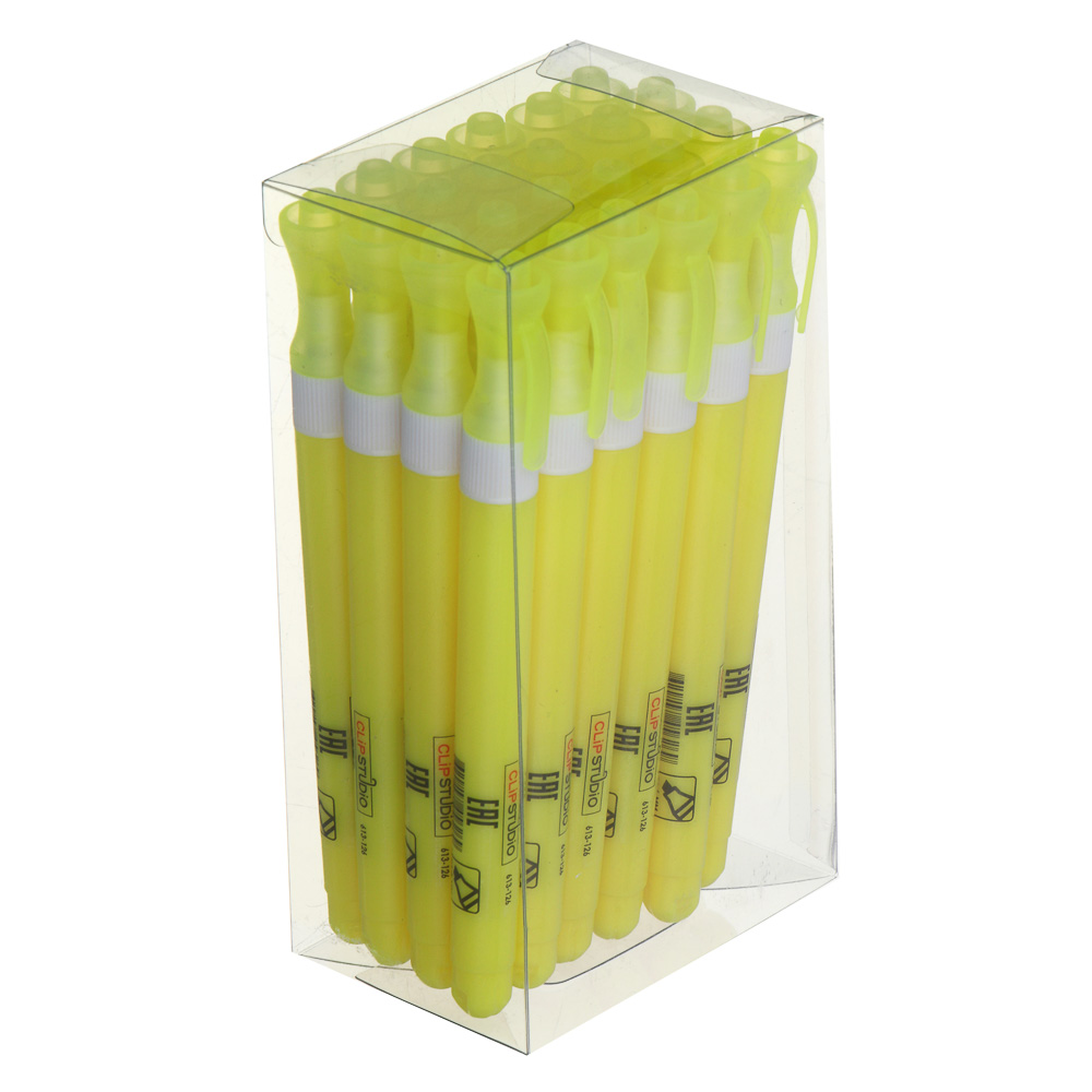 ClipStudio Маркер-выделитель желтый, круглый корпус, скошенный наконечник - #5