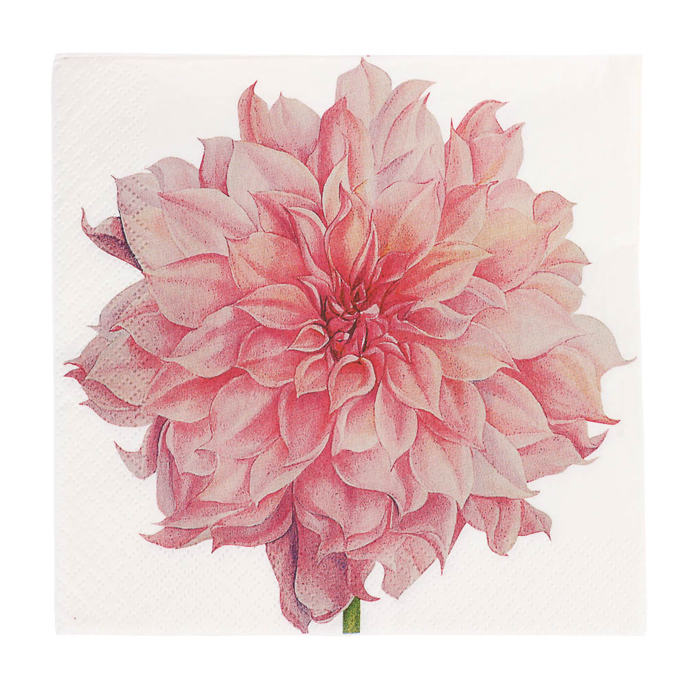 Салфетки бумажные Gratias Лотос/Георгин/Пионы/Зеленый, 3сл, 33см, 20л - #2