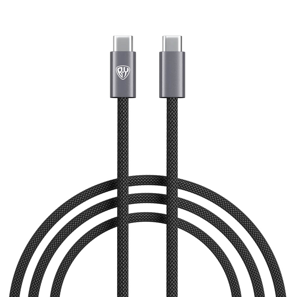 Кабель для зарядки Type C-Type C BY Absolut, 100Вт, 2м, 5A, E-Marker, нейлон, черный - #1