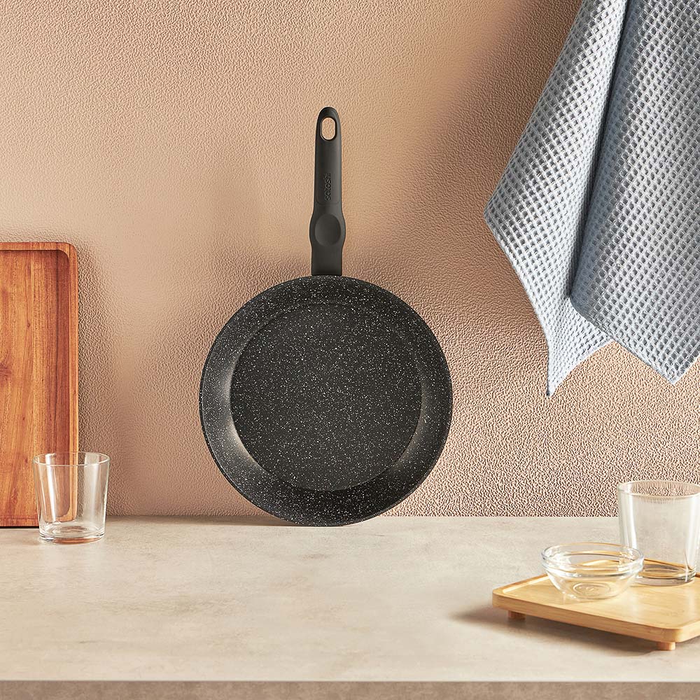 SATOSHI Стоун Сковорода литая d26см, антипригарное покрытие Мрамор, индукция - #12