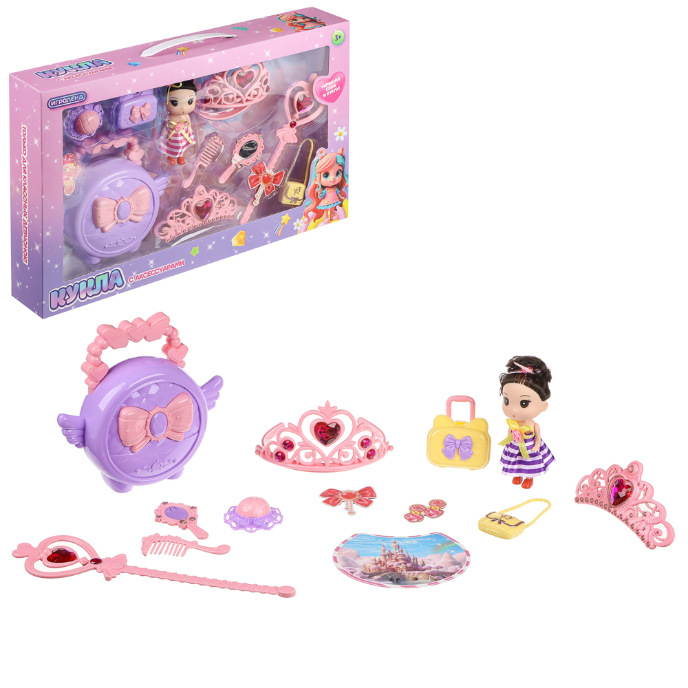 ИГРОЛЕНД Кукла 10 см с аксессуарами, PVC, PP, FBS, 44,5х7х28,5 см - #1