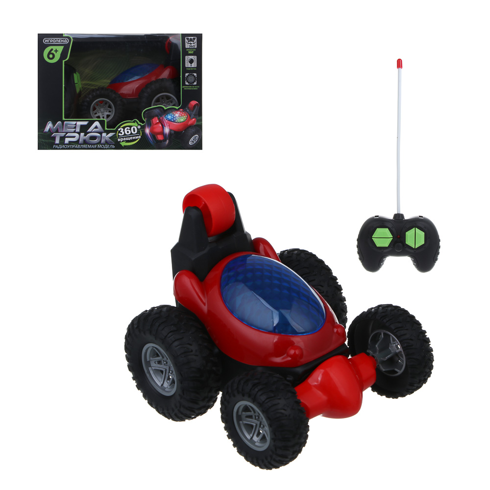 ИГРОЛЕНД Машина радиоуправляемая "Мега трюк", 4х кан., свет, 4АА, ABS, 16х11,2х11,5см, 4 дизайна - #1