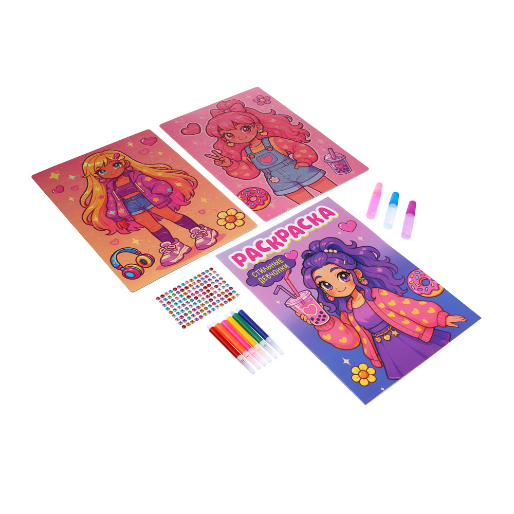 ХОББИХИТ Набор для творчества "Собирай и раскрашивай", картон, РР, 30х21см, 3 дизайна - #3