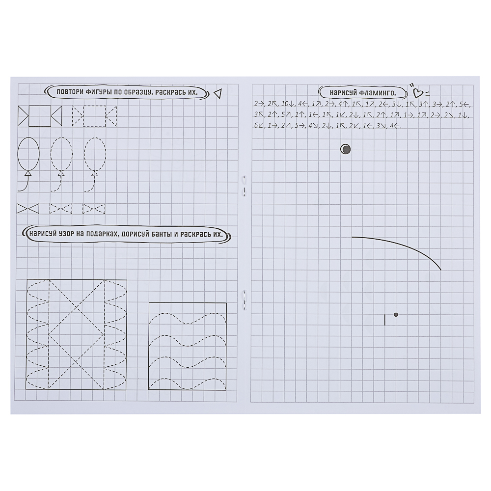 ПРОФ-ПРЕСС Книжка "Графические диктанты", 16,5x23,5см, 12 стр., 4 дизайна - #6