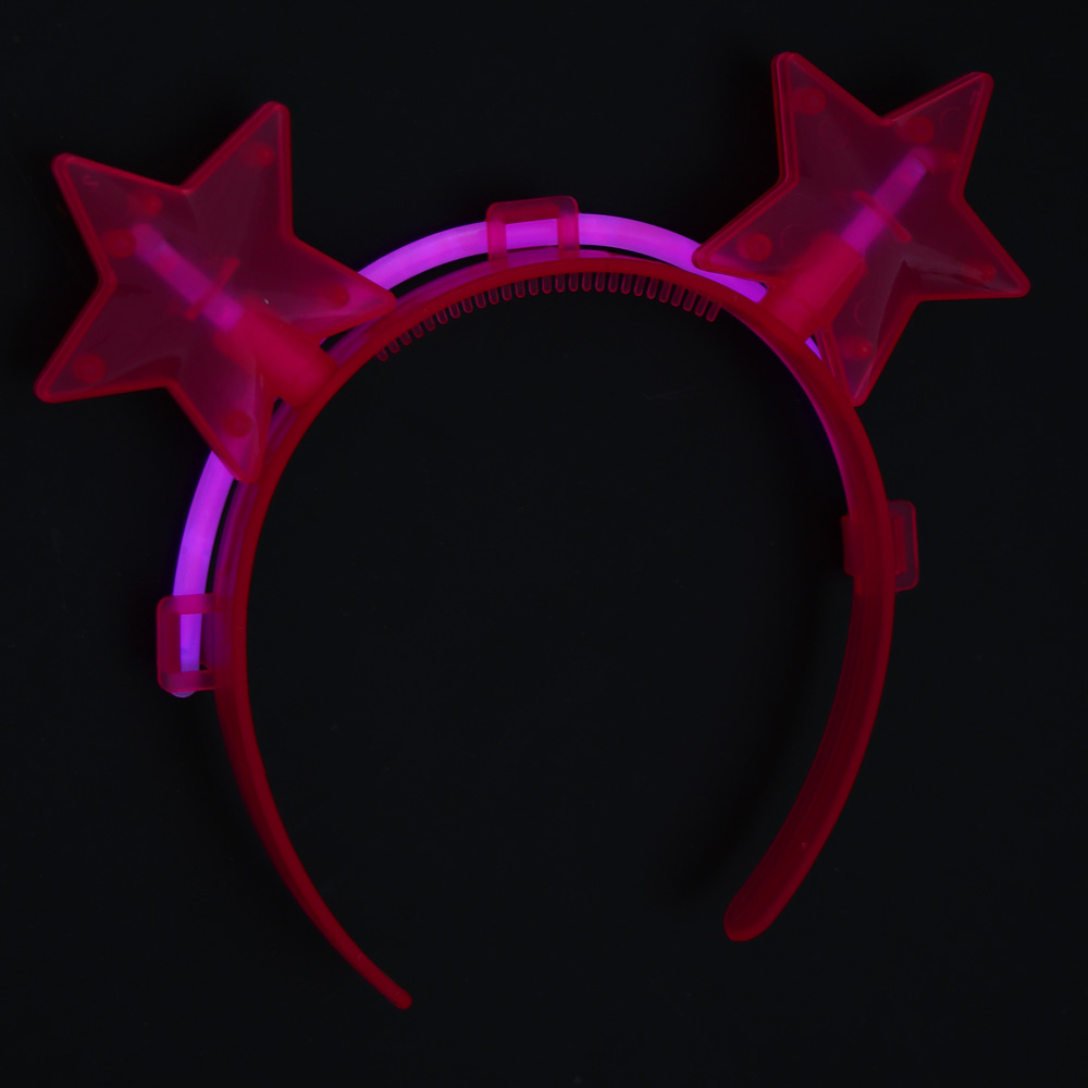 СНОУ БУМ Ободок неоновый со звездами, диаметр ободка 12 см, пластик - #7