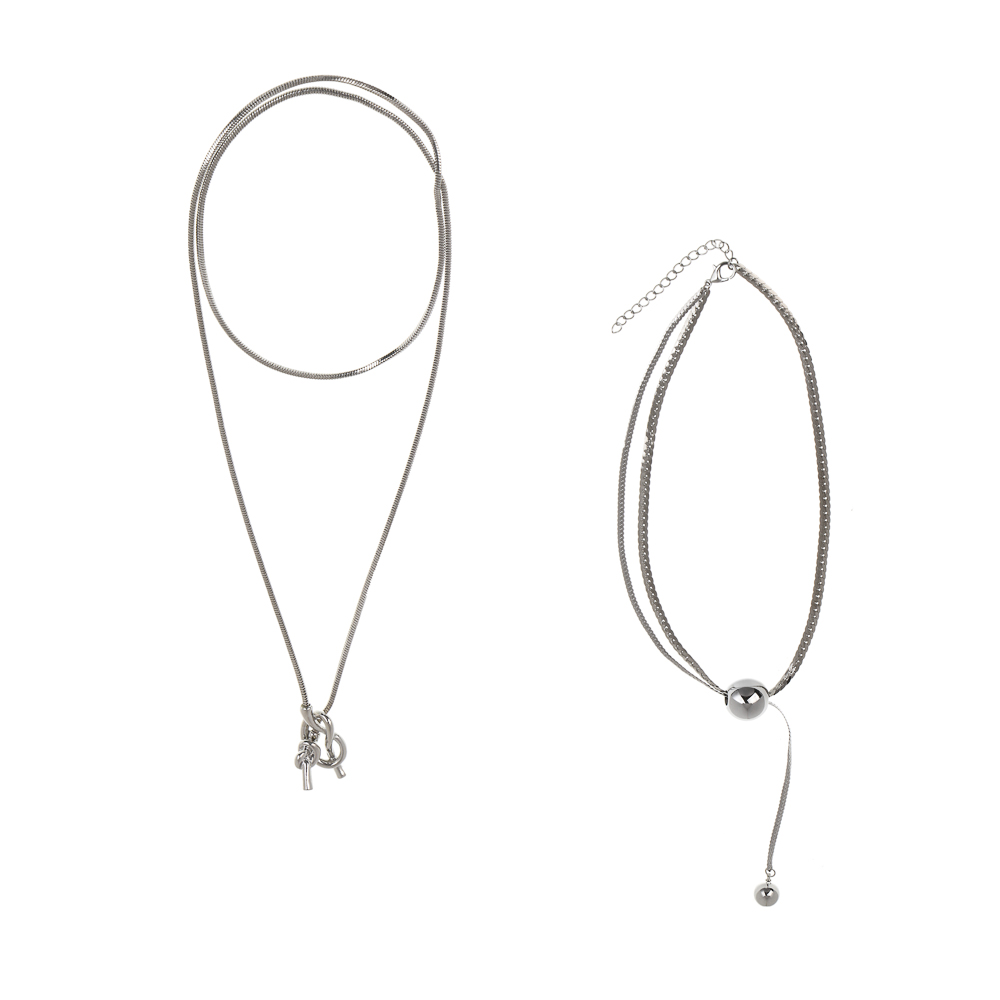 Цепочка на шею, 44-83 см, медь, железо, 2 дизайна, БЖ25-39 - #1